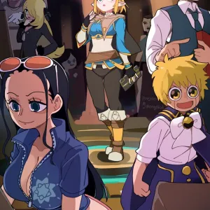Preview of art: Cynthia, Joseph Joestar, Lara Croft, Nico Robin, Simon Petrikov, Zelda by BongF
